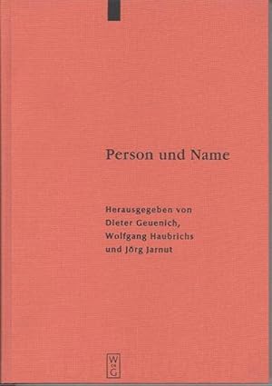 Bild des Verkufers fr Person und Name : Methodische Probleme bei der Erstellung eines Personennamenbuches des Frhmittelalters zum Verkauf von AHA-BUCH GmbH