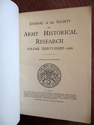Bild des Verkufers fr Journal of the Society for Army Historical Research Volume 38, XXXVIII 1960. All 4 issues bound together. zum Verkauf von Tony Hutchinson