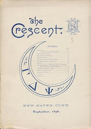 September 1896 Crescent, Hillhouse High School Journal, New Haven, Connecticut
