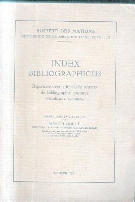 INDEX BIBLIOGRAPHICUS.