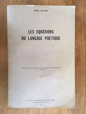 Seller image for Les quations du langage potique for sale by Librairie des Possibles