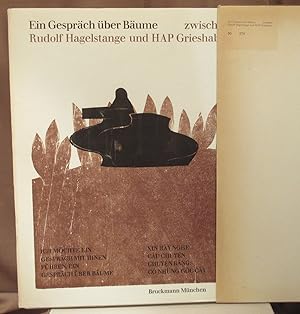 Imagen del vendedor de Ein Gesprch ber Bume zwischen Rudolf Hagelstange und HAP Grieshaber. a la venta por Dieter Eckert