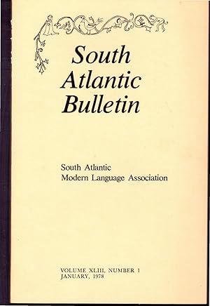 Bild des Verkufers fr South Atlantic Bulletin Volume XLI. No. 1: January, 1976 zum Verkauf von Dorley House Books, Inc.