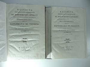 Bild des Verkufers fr Raccolta cronologico - ragionata di documenti inediti che formano la storia diplomatica della rivoluzione e caduta della Repubblica di Venezia corredata di critiche osservazioni. Tomo primo ( - secondo) zum Verkauf von Coenobium Libreria antiquaria