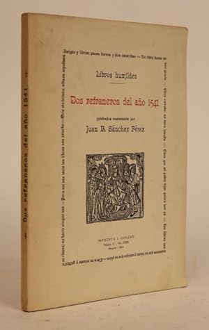 Libros Humildes: Dos Refraneros Del Año 1541