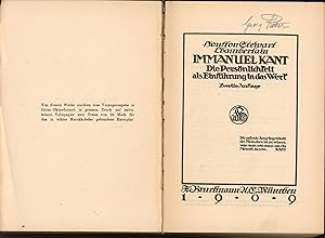 Bild des Verkäufers für Immanuel Kant,Die Persönlichkeit als Einführung in das Werk" zum Verkauf von Antiquariat Kastanienhof