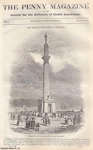 Seller image for The Nelson Monument, Yarmouth; West's Pictures in The National Gallery; The Old English Ballads: Robin Hood, part 2, etc. Issue No. 399, June 23rd, 1838. A complete original weekly issue of the Penny Magazine, 1838. for sale by Cosmo Books