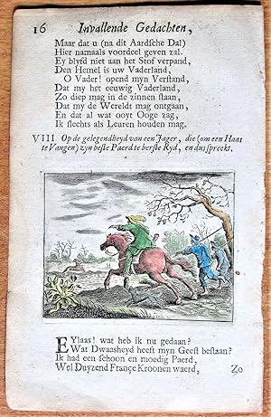 Seller image for Antique Copperplate Miniature Engraving: Invallende Gedachten 16 for sale by Ken Jackson