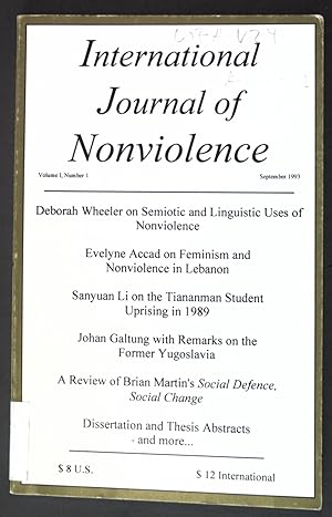 Seller image for Violence, War and Peace: In the Context of Lebanese Women; in: Vol. 1 No. 1 International Journal of Nonviolence; for sale by books4less (Versandantiquariat Petra Gros GmbH & Co. KG)