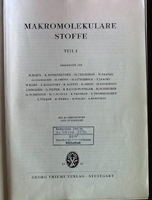 Bild des Verkufers fr Makromolekulare Stoffe, Teil 1 Methoden der Organischen Chemie, Band XIV/1 zum Verkauf von books4less (Versandantiquariat Petra Gros GmbH & Co. KG)