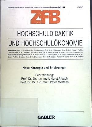 Seller image for Hochschuldidaktik und Hochschulkonomie. Neue Konzepte und Erfahrungen. Zeitschrift fr Betriebswirtschaft / Ergnzungsheft 2/94. for sale by books4less (Versandantiquariat Petra Gros GmbH & Co. KG)