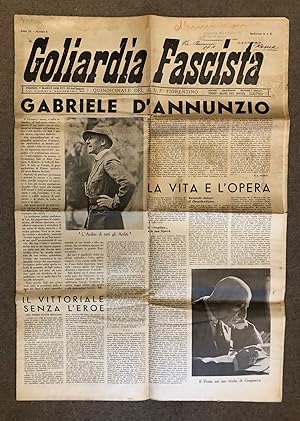 GOLIARDIA Fascista. Quindicinale del G.U.F. fiorentino. Anno III. N. 8. 7 marzo 1938.