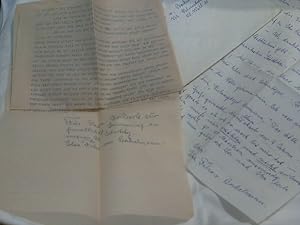 Autograph ; doppelseitiger Brief und Script von dem Märchen Johannes mit handschriftlicher Widmung