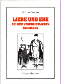 Bild des Verkufers fr Liebe und Ehe bei den vorchristlichen Germanen. zum Verkauf von Leonardu