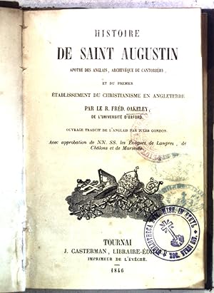 Bild des Verkufers fr Histoire de Saint Augustin. zum Verkauf von books4less (Versandantiquariat Petra Gros GmbH & Co. KG)