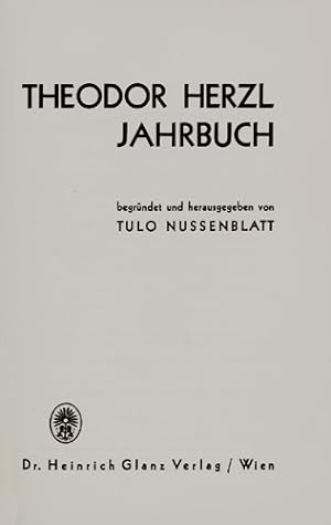 Bild des Verkufers fr Theodor Herzl Jahrbuch. zum Verkauf von Georg Fritsch Antiquariat
