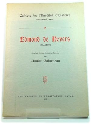 Seller image for Edmond De Nevers Essayiste Suivi De Textes Choisis, Presentes for sale by PsychoBabel & Skoob Books