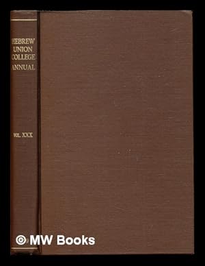 Seller image for Hebrew Union College Annual: volume XXX for sale by MW Books Ltd.