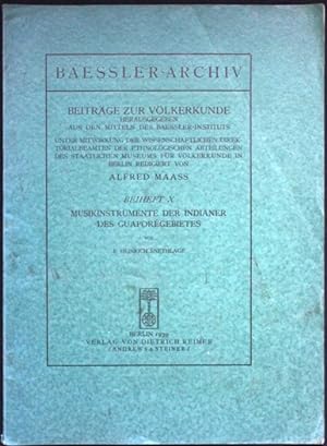 Seller image for Musikistrumente der Indianer des Guaporegebietes (= Baessler-Archiv, Beiheft X) for sale by Graphem. Kunst- und Buchantiquariat