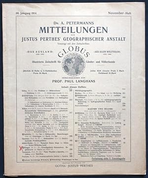 Seller image for Dr. A. Petermanns Mitteilungen aus Justus Perthes' Geographischer Anstalt. 60. Jahrgang 1914. November-Heft for sale by Graphem. Kunst- und Buchantiquariat