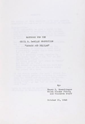 Seller image for Handbook for the Cecil B. DeMille Production "Samson and Delilah" for sale by ERIC CHAIM KLINE, BOOKSELLER (ABAA ILAB)