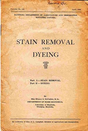 Seller image for Stain Removal and Dyeing for sale by Riverwash Books (IOBA)
