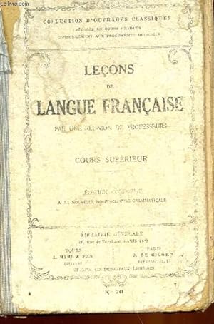 Seller image for LECONS DE LANGUE FRANCAISE - COURS SUPERIEUR for sale by Le-Livre