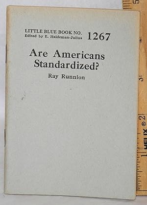 Seller image for Are Americans standardized for sale by Bolerium Books Inc.