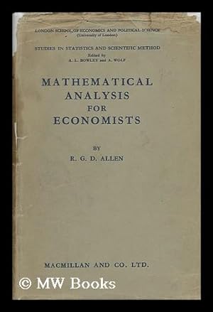 Bild des Verkufers fr Mathematical Analysis for Economists zum Verkauf von MW Books Ltd.