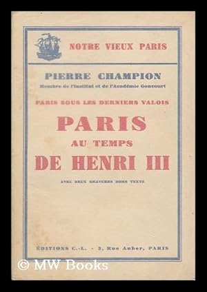 Immagine del venditore per Paris Au Temps De Henri III venduto da MW Books Ltd.