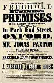 Oxford Business Premises, Park End Street [original auction poster].