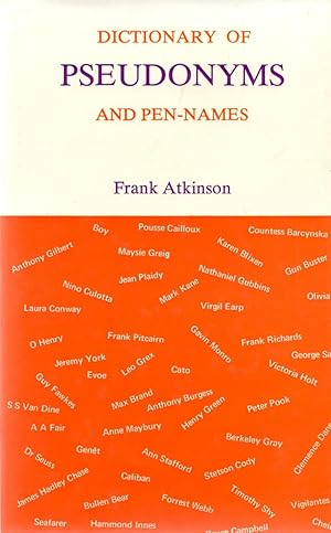 Imagen del vendedor de Dictionary of Pseudonyms and Pen-Names : A Selection of Popular Modern Writers in English a la venta por Book Booth