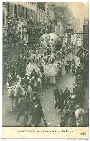 Bild des Verkufers fr Carte Postale ancienne - MI-CAREME 1912 - Char de la Reine des Reines. zum Verkauf von JOIE DE LIRE