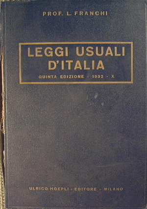 Bild des Verkufers fr Leggi usuali d'Italia zum Verkauf von Antica Libreria Srl