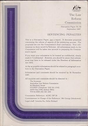 Seller image for The Law Reform Commission - Sentencing: Penalties Discussion Paper No. 30 for sale by Mr Pickwick's Fine Old Books