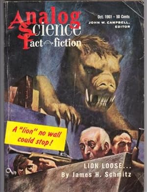 Immagine del venditore per Analog Science Fact - Fiction October 1961- Lion Loose, Love Me True, The Asses of Balaam, The Man Who Played to Lose, Sense of Obligation (part 2) venduto da Nessa Books