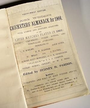 Immagine del venditore per John Wisden's Cricketers' Almanack for 1904 venduto da Wadard Books PBFA