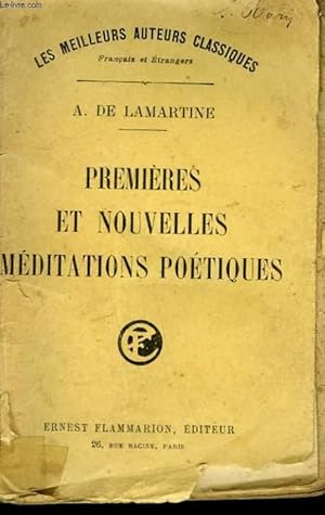 Image du vendeur pour PREMIERES ET NOUVELLES MEDITATIONS POETIQUES. mis en vente par Le-Livre
