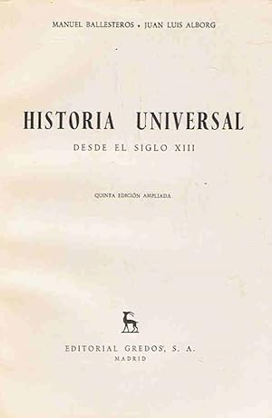 Immagine del venditore per HISTORIA UNIVERSAL. DESDE EL SIGLO XIII. TOMO II. venduto da Librera Torren de Rueda