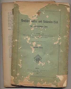 Bild des Verkufers fr Deutsches Volks- und Studenten-Lied in vorklassischer Zeit zum Verkauf von Between the Covers-Rare Books, Inc. ABAA