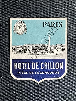 HOTEL DE CRILLON-ETIQUETTE DE BAGAGE