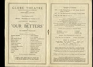 Image du vendeur pour Our Betters: Souvenir Theatre Programme Performed at Globe Theatre, Shaftesbury Avenue, London mis en vente par Little Stour Books PBFA Member