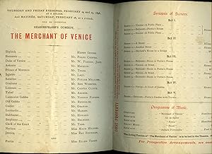Seller image for The Merchant of Venice: Souvenir Theatre Programme Performed at Royal Lyceum Theatre, Strand, London for sale by Little Stour Books PBFA Member
