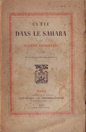 Image du vendeur pour UN ETE DANS LE SAHARA mis en vente par Librairie l'Aspidistra