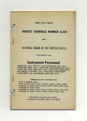 Subject Schedule No. 6-234 For The National Guard Of The United States - Instrument Personnel