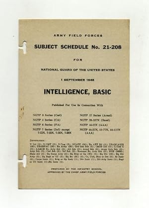 Subject Schedule No. 21-208 For The National Guard Of The United States - Intelligence, Basic