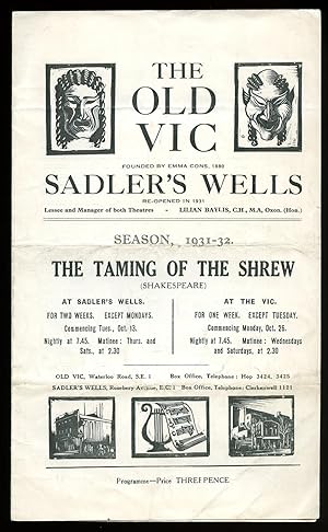 Imagen del vendedor de The Taming of the Shrew: Souvenir Theatre Programme Performed at The Old Vic. The Royal Victoria Hall, Opposite Waterloo Station, London a la venta por Little Stour Books PBFA Member