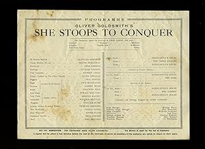 Bild des Verkufers fr She Stoops to Conquer: Souvenir Theatre Programme Performed at The Old Vic. The Royal Victoria Hall, Opposite Waterloo Station, London zum Verkauf von Little Stour Books PBFA Member