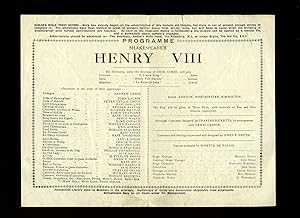 Seller image for Henry VIII: Souvenir Theatre Programme Performed at The Old Vic. The Royal Victoria Hall, Opposite Waterloo Station, London for sale by Little Stour Books PBFA Member