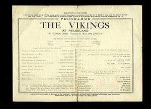 Imagen del vendedor de The Vikings at Helgeland: Souvenir Theatre Programme Performed at The Old Vic. The Royal Victoria Hall, Opposite Waterloo Station, London a la venta por Little Stour Books PBFA Member